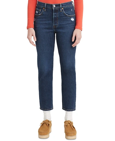 Levi's 501 Cropped Straight-Leg High Rise Jeans