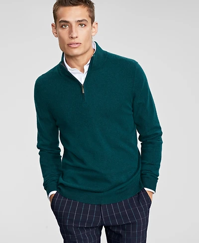Club Room Men's Cashmere Quarter-Zip Sweater, Created for Macy's