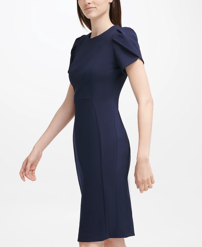 Calvin Klein Tulip-Sleeve Sheath Knee-length Dress