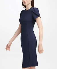 Calvin Klein Tulip-Sleeve Sheath Knee-length Dress