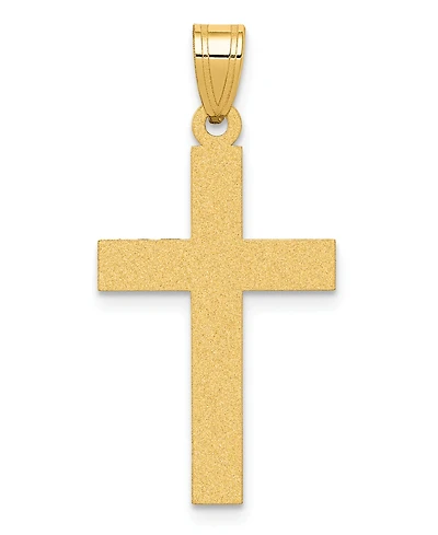 14k Gold Charm, Satin Finish Cross Charm