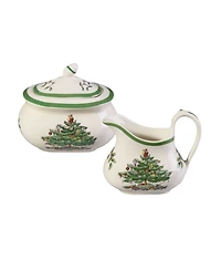 Spode Christmas Tree Sugar and Creamer Set, 3 Pieces