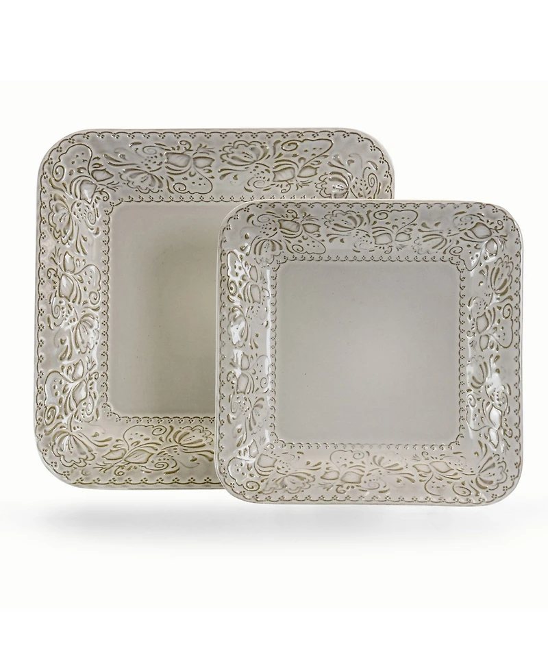 Elama Lotus 16 Pc. Dinnerware Set, Service for 4