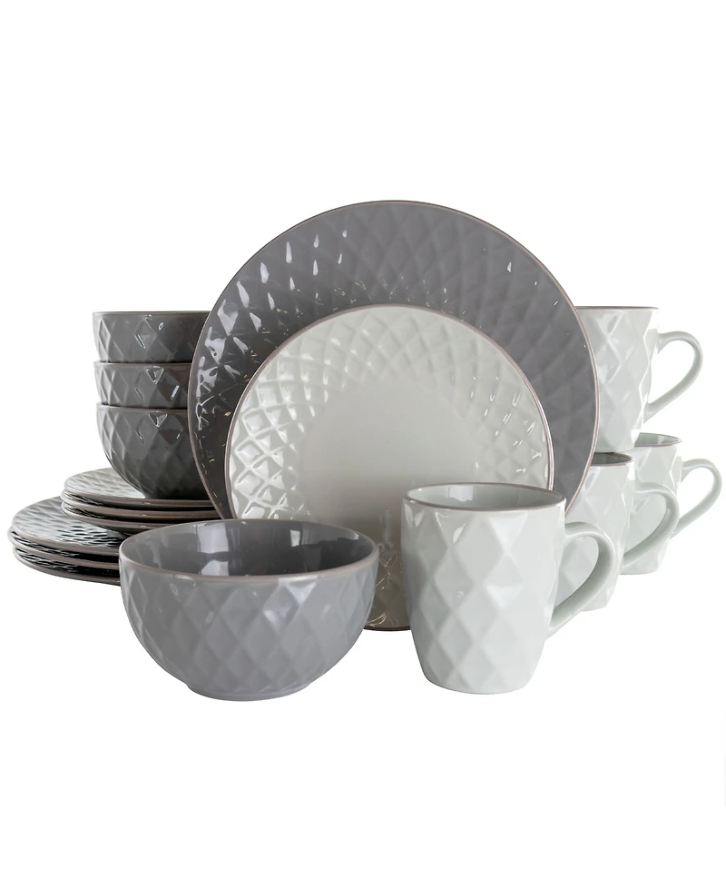 Elama Tahitian Diamond 16 Pc. Dinnerware Set, Service for 4