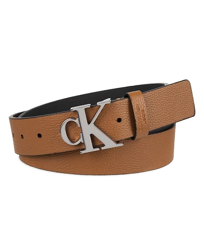 Calvin Klein Men's Logo Plaque Buckle Fashion Jean Belt