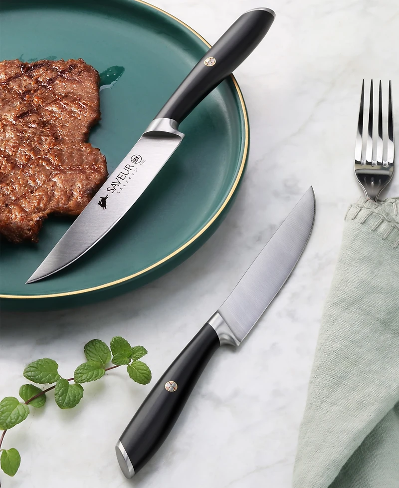 Saveur Selects Voyage Series 4-Pc. Fine Edge Forged German Steel Steak Knife Set