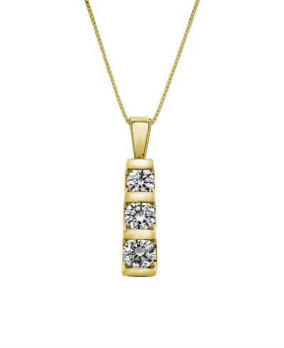 Three-Stone Diamond Pendant Necklace 14k White Gold or Yellow (1/2 ct. t.w.)