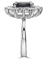Effy Sapphire (2-7/8 ct. t.w.) & Diamond (1-3/8 ct. t.w.) Halo Statement Ring in 14k White Gold