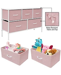 Sorbus 5 Drawers Dresser- Storage Unit with Steel Frame, Wood Top, Fabric Bins - for Bedroom, Closet, Office and more