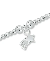 Bead Shooting Star Charm Bracelet in Silver Plate