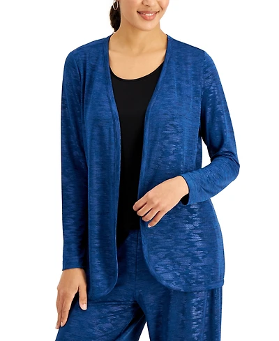 Jm Collection Petite Foil Space-Dyed Lounge Cardigan, Created for Macy's