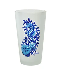 Fiesta Coastal Seahorse Frosted 16 Oz Tapered Cooler Glass, Set of 4