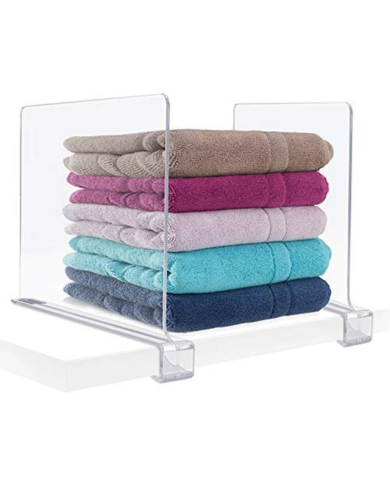 Sorbus 4 Acrylic Shelf Dividers Great Organizer for Clothes, Linens, Purse Separators, Kitchen Cabinets and more (4-Pack)