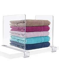 Sorbus 4 Acrylic Shelf Dividers Great Organizer for Clothes, Linens, Purse Separators, Kitchen Cabinets and more (4-Pack)