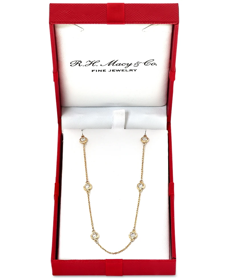 Effy Diamond Bezel 20" Statement Necklace (1 ct. t.w.) 14k White, Yellow or Rose Gold