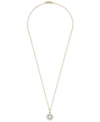 Wrapped Diamond Sun Pendant Necklace (1/10 ct. t.w.) 14k Gold Created for Macy's (Also available Black Diamond)