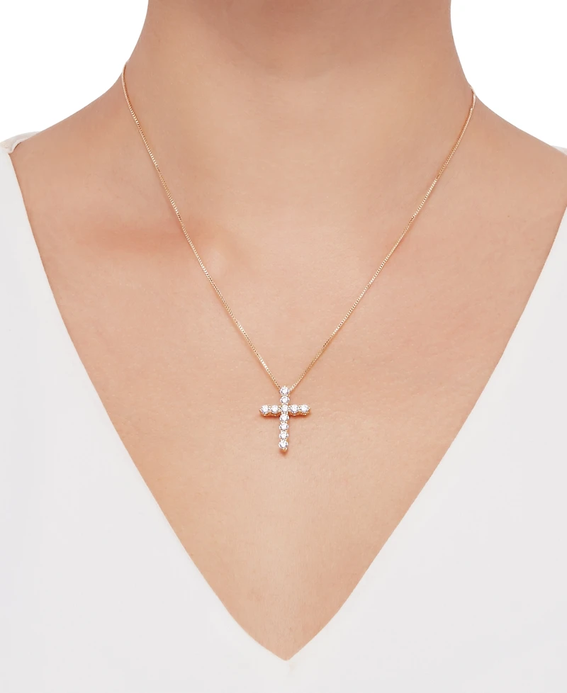 Arabella Cubic Zirconia Cross 18" Pendant Necklace