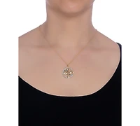 Blue Topaz (1/2 ct. t.w.) & White Topaz (1/20 ct. t.w.) Tree of Life 18" Pendant Necklace in 14k Gold-Plated Sterling Silver (Also available in Amethy