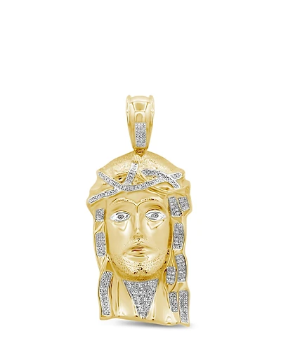 Men's Diamond Pharaoh Pendant (1/2 ct. t.w.) in 14k Gold-Plated Sterling Silver
