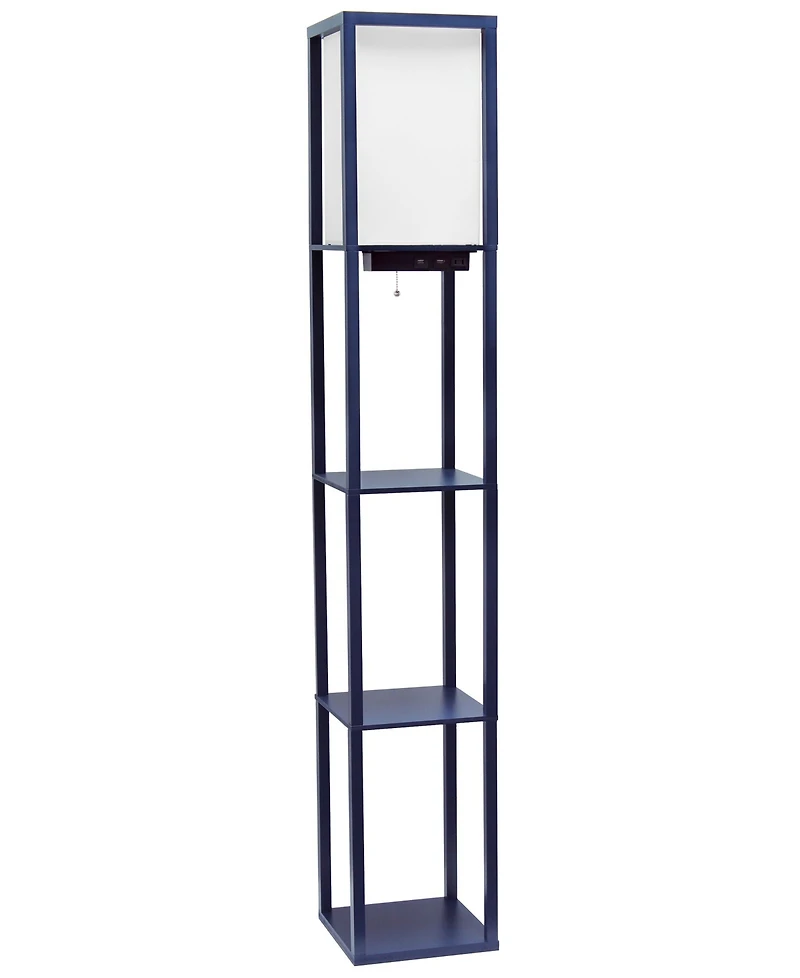 Simple Designs Floor Lamp Etagere Organizer Storage Shelf