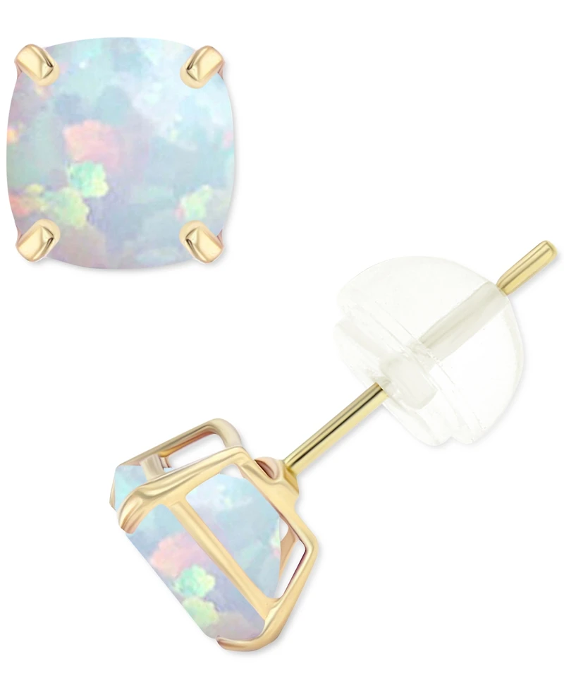 Lab-Grown Opal Stud Earrings (3/4 ct. t.w.) in Sterling Silver