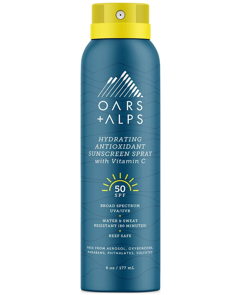 Oars + Alps Hydrating Antioxidant Sunscreen Spray Spf 50, 6-oz.