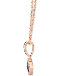 Le Vian Blueberry Sapphire (1/20 ct. t.w.) & Diamond (1/5 ct. t.w.) Evil Eye 18" Pendant Necklace in Rose Gold