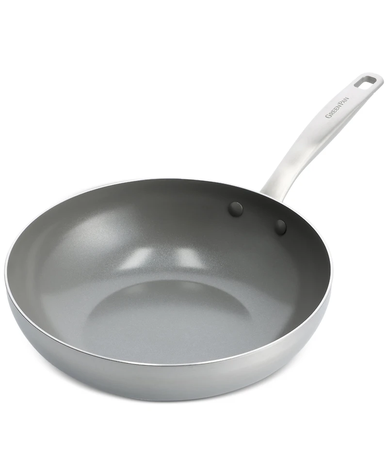 GreenPan Chatham Stainless Ceramic Nonstick Wok, 11"