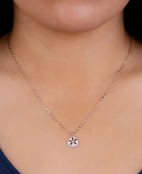 Textured Sand Dollar Pendant Necklace in Sterling Silver, 16" + 2" extender, Exclusively at Macy's