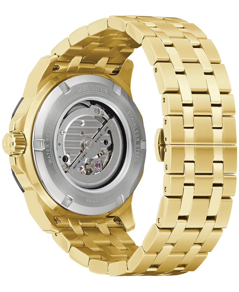 Bulova Men's Automatic Marine Star Gold-Tone Stainless Steel Bracelet Watch 45mm