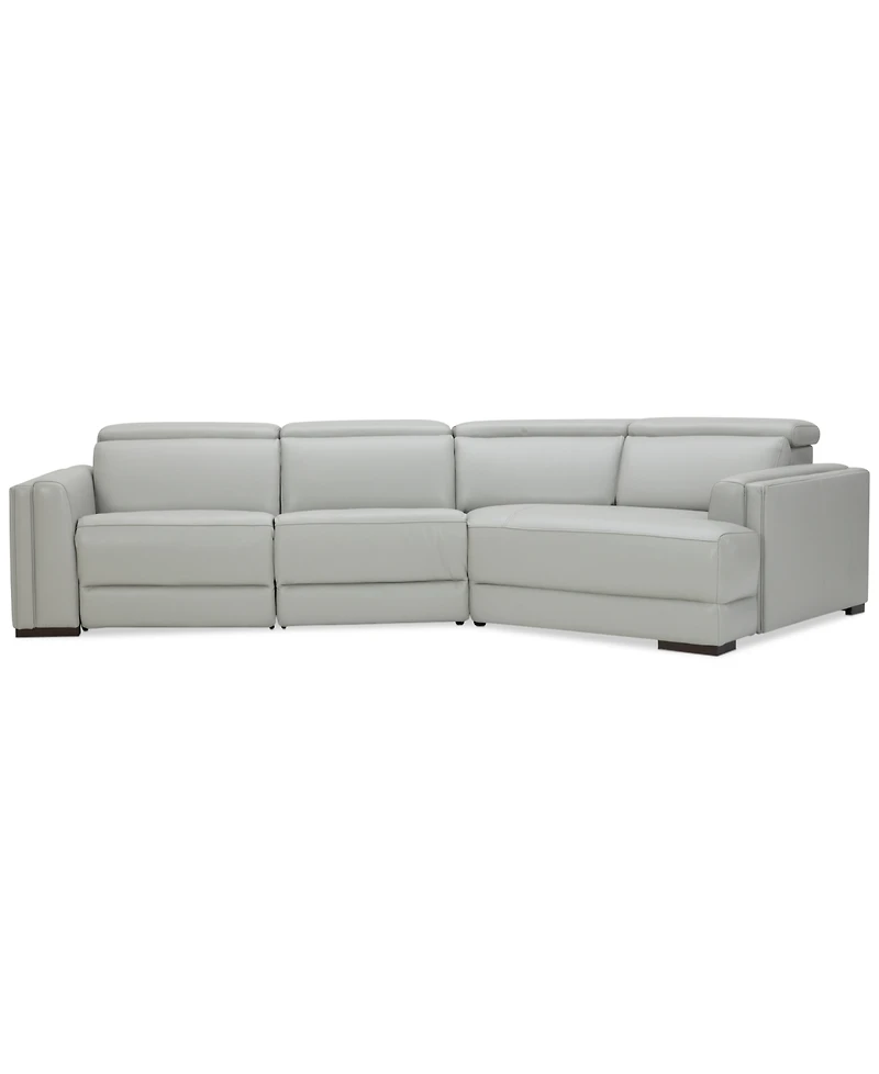 Closeout! Jenneth 3-Pc. Leather Sofa with 2 Power Motion Recliners and Cuddler, Created for Macy's