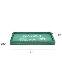 Elegant Designs Decorative Wood Serving Tray with Handles