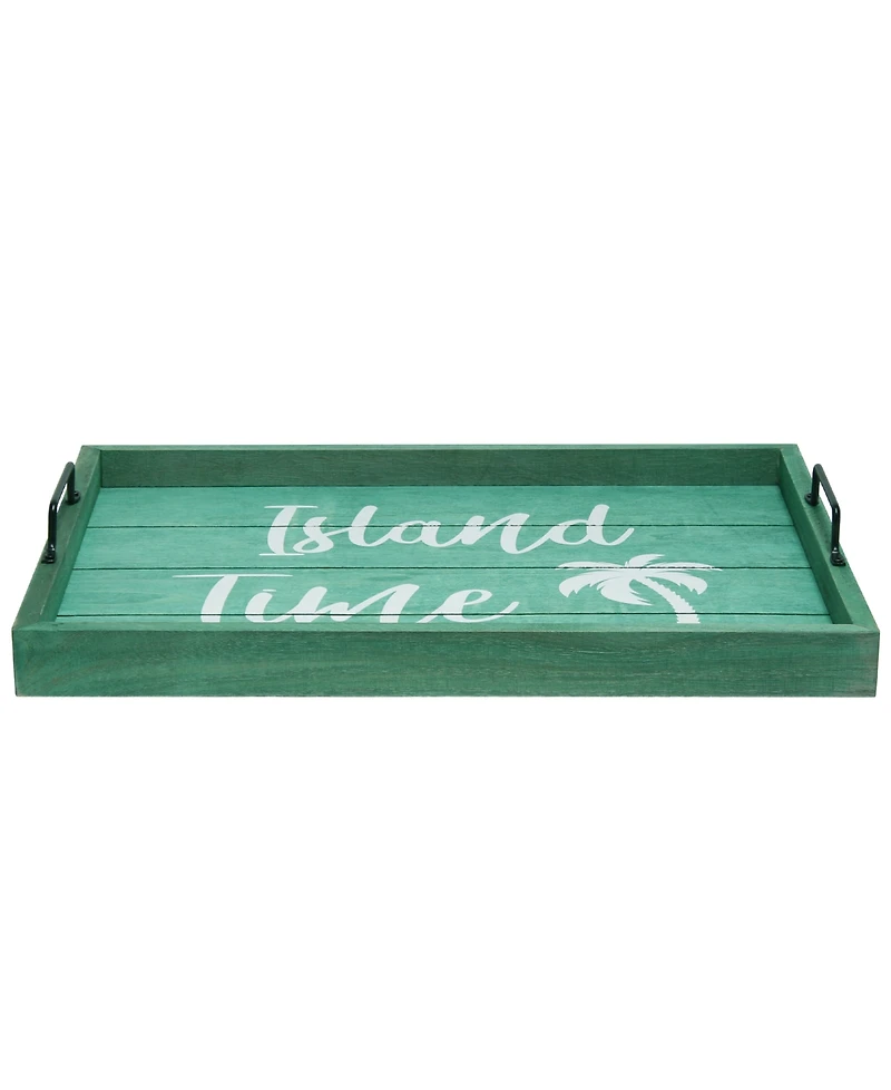 Elegant Designs Decorative Wood Serving Tray with Handles