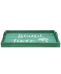 Elegant Designs Decorative Wood Serving Tray with Handles