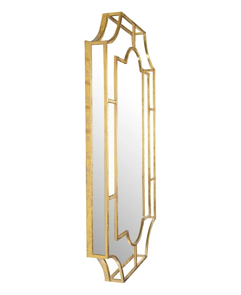 Art Deco Metal Framed Wall Mirror, Gold-Tone