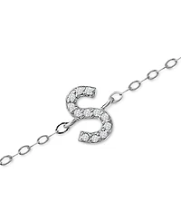 Giani Bernini Cubic Zirconia Initial Ankle Bracelet in Sterling Silver, Created for Macys