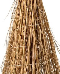 Glitzhome 42" H Lighted Wooden Witch's Broom Porch Decor