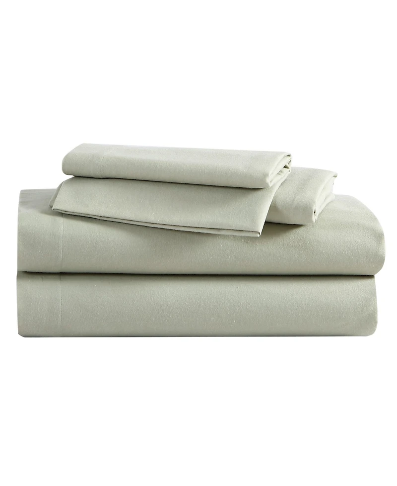 Eddie Bauer Solid 100% Cotton Brushed Flannel 3-Pc. Sheet Set, Twin