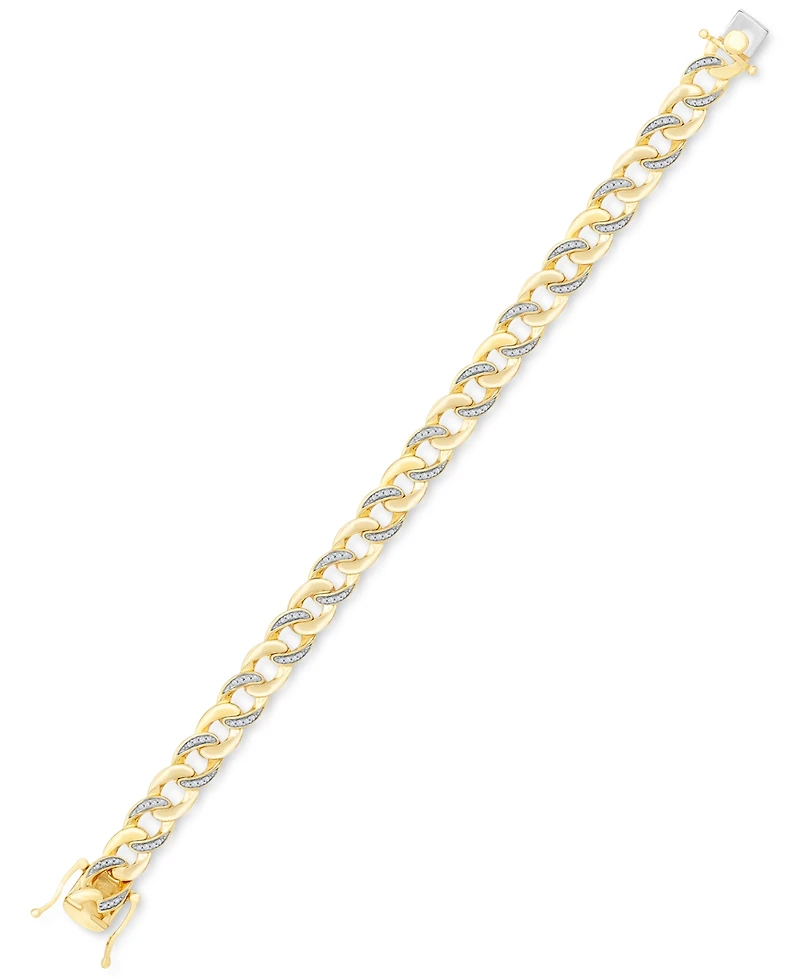 Diamond Curb Link Bracelet (1/2 ct. t.w.) in 14k Gold-Plated Sterling Silver