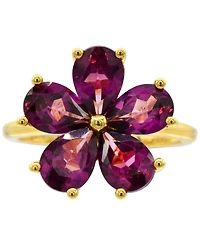 Rhodolite Garnet Flower Statement Ring (3-3/4 ct. t.w.) in 14k Gold-Plated Sterling Silver