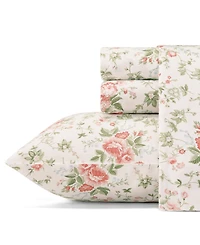 Closeout! Laura Ashley 300 Thread Count Cotton Sateen Pillowcase Pair, Standard