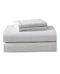 Laura Ashley Solid Cotton Flannel 3-Pc. Sheet Set, Twin