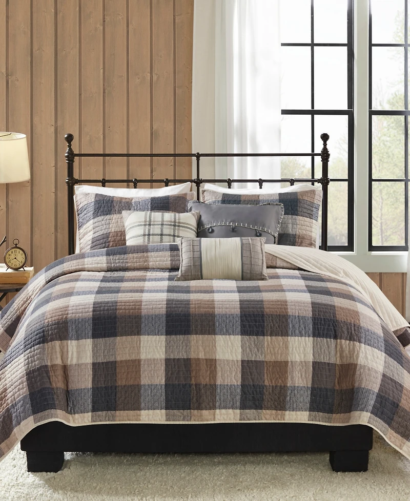 Madison Park Ridge Herringbone 6-Pc. Quilt Set, Full/Queen