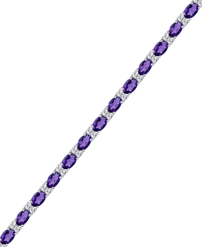 Citrine (10 ct. t.w.) & White Topaz (1-3/4 ct. t.w.) Link Bracelet in Sterling Silver