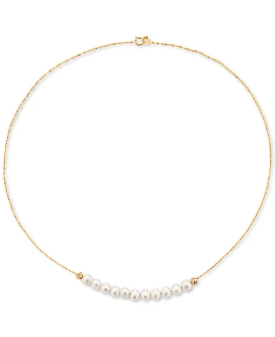 Effy Cultured Freshwater Pearl (5-1/2mm) 18" Statement Necklace in 14k Gold