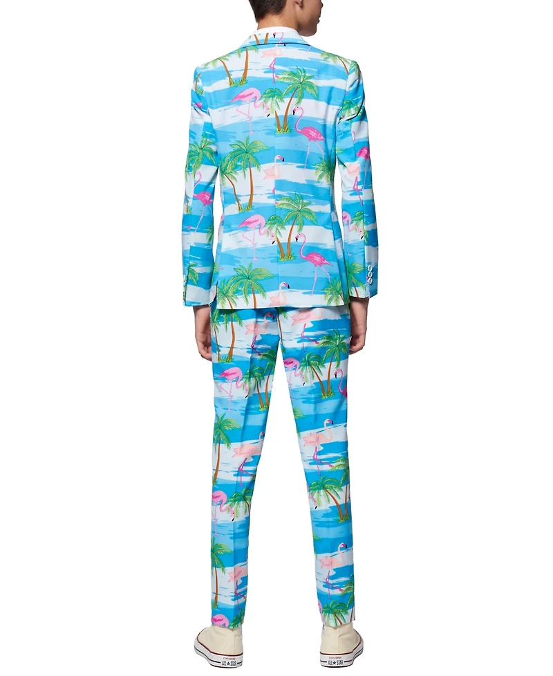 OppoSuits Teen Boys Flaminguy Flamingo Suit Including Blazer, Pants and Clip-On-Tie