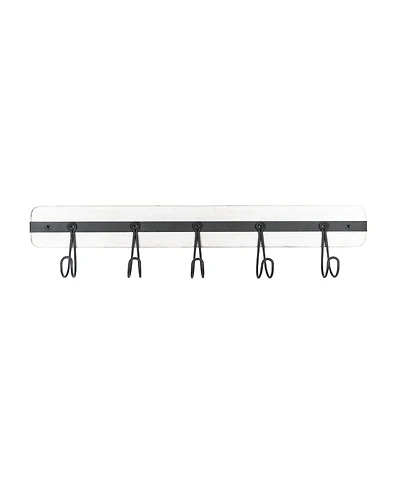 Spectrum Rowan Wall Mount 5-Hook Wood Entryway Storage and Organization Rack