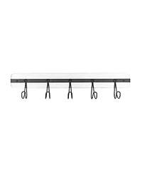Spectrum Rowan Wall Mount 5-Hook Wood Entryway Storage and Organization Rack