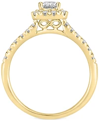 Diamond Princess Halo Bridal Set (1 ct. t.w.) 14k White or Yellow Gold