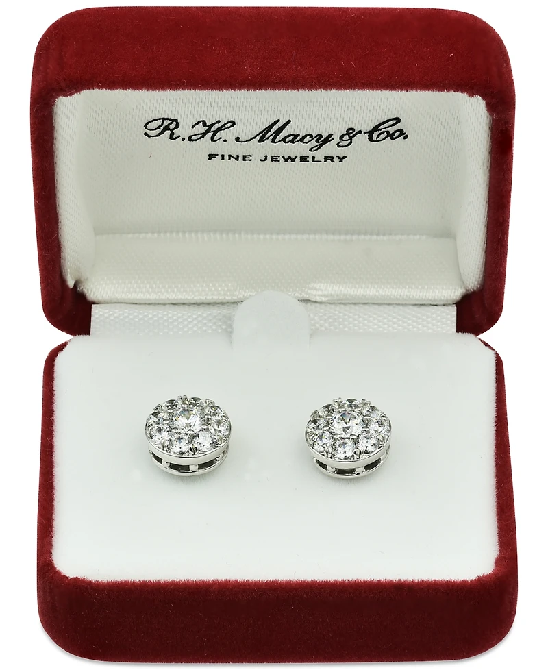 Diamond Halo Stud Earrings (2 ct. t.w.) in 14k White Gold
